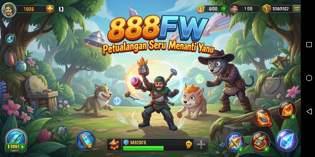 Screenshot utama menampilkan aksi seru dari gameplay Adventure di 888FW.