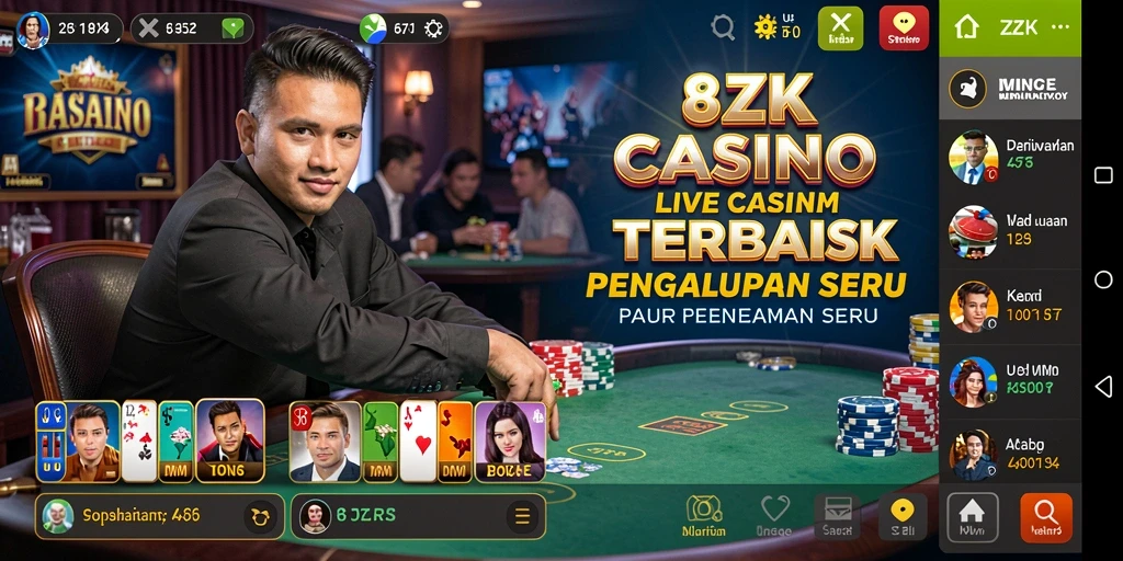 Tampilan gameplay <strong>8ZK</strong> yang seru dan interaktif dari live dealer.