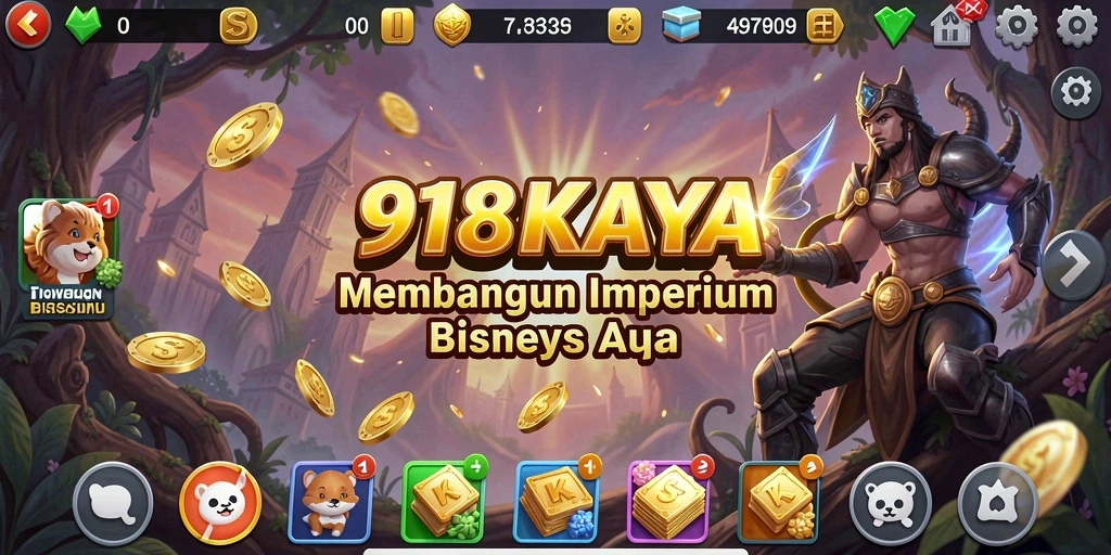 Screenshot gameplay 918KAYA yang menunjukkan kebangkitan bisnis.