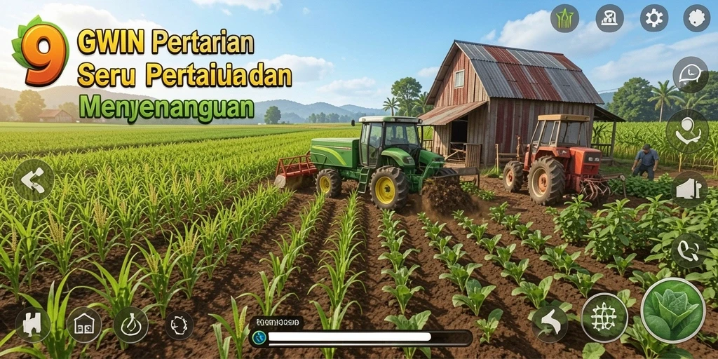 Tampilan gameplay menarik dalam 9WIN dengan berbagai aktivitas pertanian.