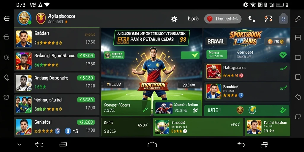 Screenshot D73 menampilkan antarmuka taruhan olahraga yang menarik.