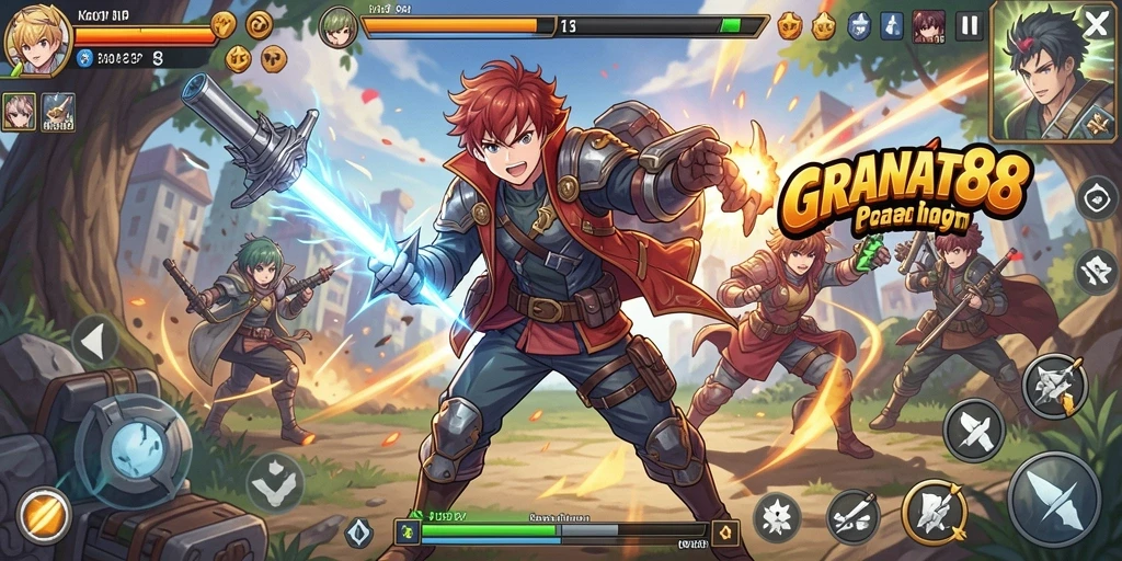 Tampilan gameplay menarik dari GRANAT88 dengan karakter anime yang dinamis.