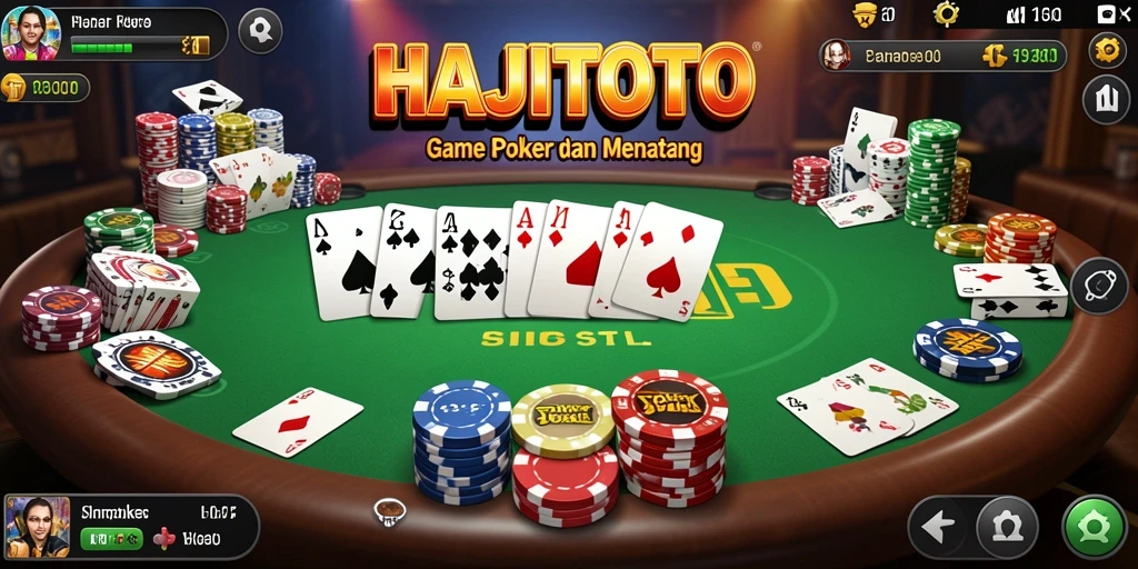Tampilan menarik saat gameplay poker di HAJITOTO.