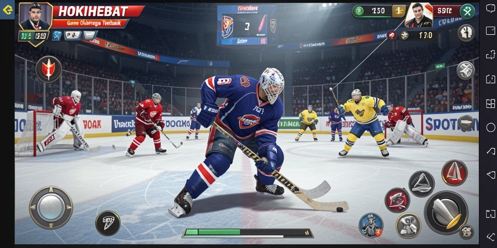 Tampilan seru gameplay HOKIHEBAT dengan aksi hoki yang memukau.