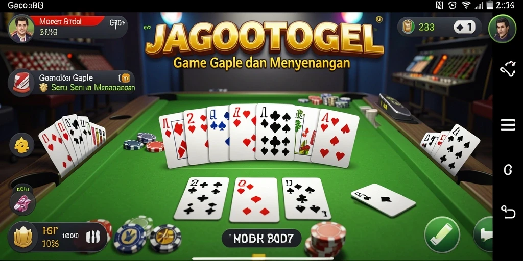 Tampilan gameplay seru JAGOTOGEL pada saat bermain Gaple.