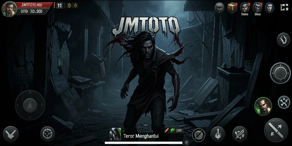 Tampilan gameplay menakutkan dalam JMTOTO yang membuat pemain terjerat dalam kegelapan.