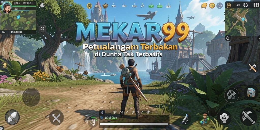Menampilkan pemain menjelajahi dunia terbuka MEKAR99 yang menakjubkan.