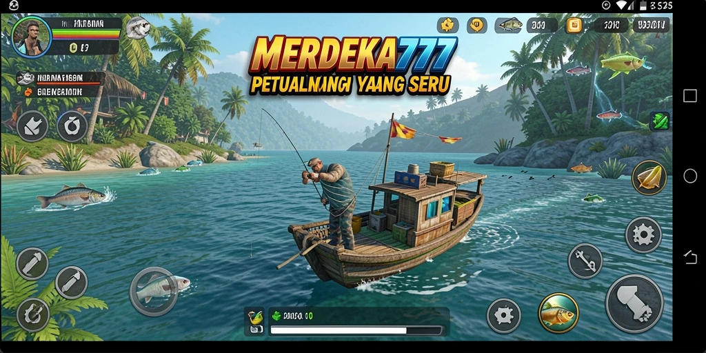 Tampilan menarik dari gameplay memancing di MERDEKA777.