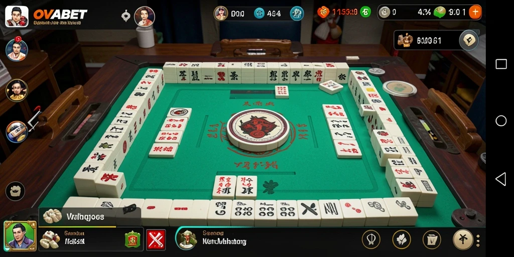 Tangkapan layar dari gameplay OVABET yang mengasyikkan dalam permainan Mahjong.