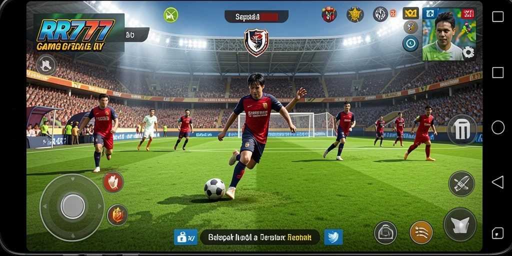 Tampilan gameplay menarik dalam game sepak bola RR777.