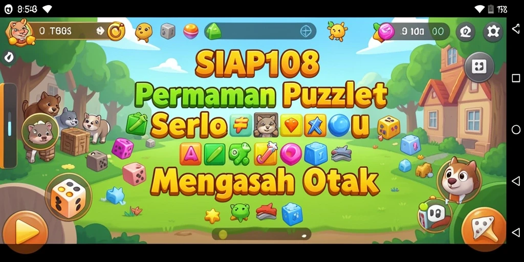 Screenshot utama gameplay SIAP108 menampilkan tantangan puzzle yang menarik.