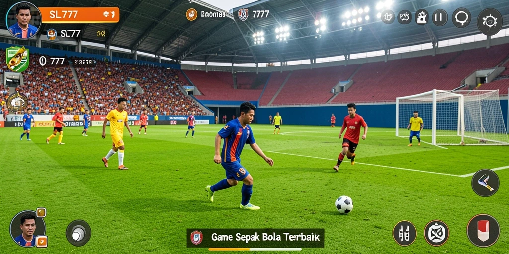 Tampilan gameplay mendebarkan dalam game sepak bola SL777.