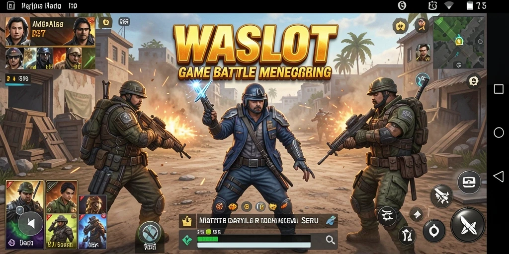 Screenshot gameplay WASLOT menampilkan pertarungan seru dalam mode Battle Royale.
