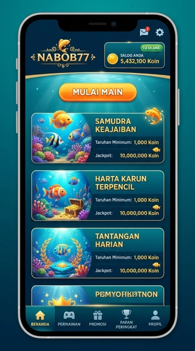 Tampilan beranda nabob77 yang ramah pengguna.